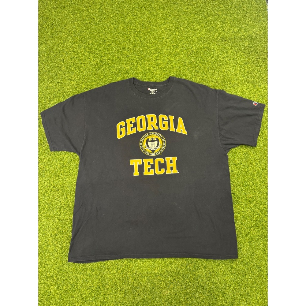 Champion Georgia‎ Tech Yellow Jackets T-Shirt Mens 2XL Black Short Sleeve NCAA